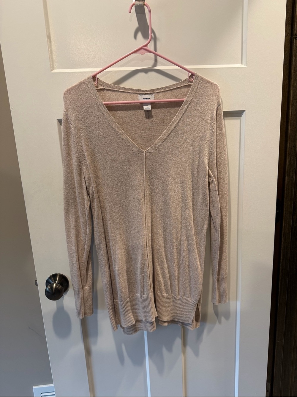 Old Navy Tan V-Neck Knit Sweater